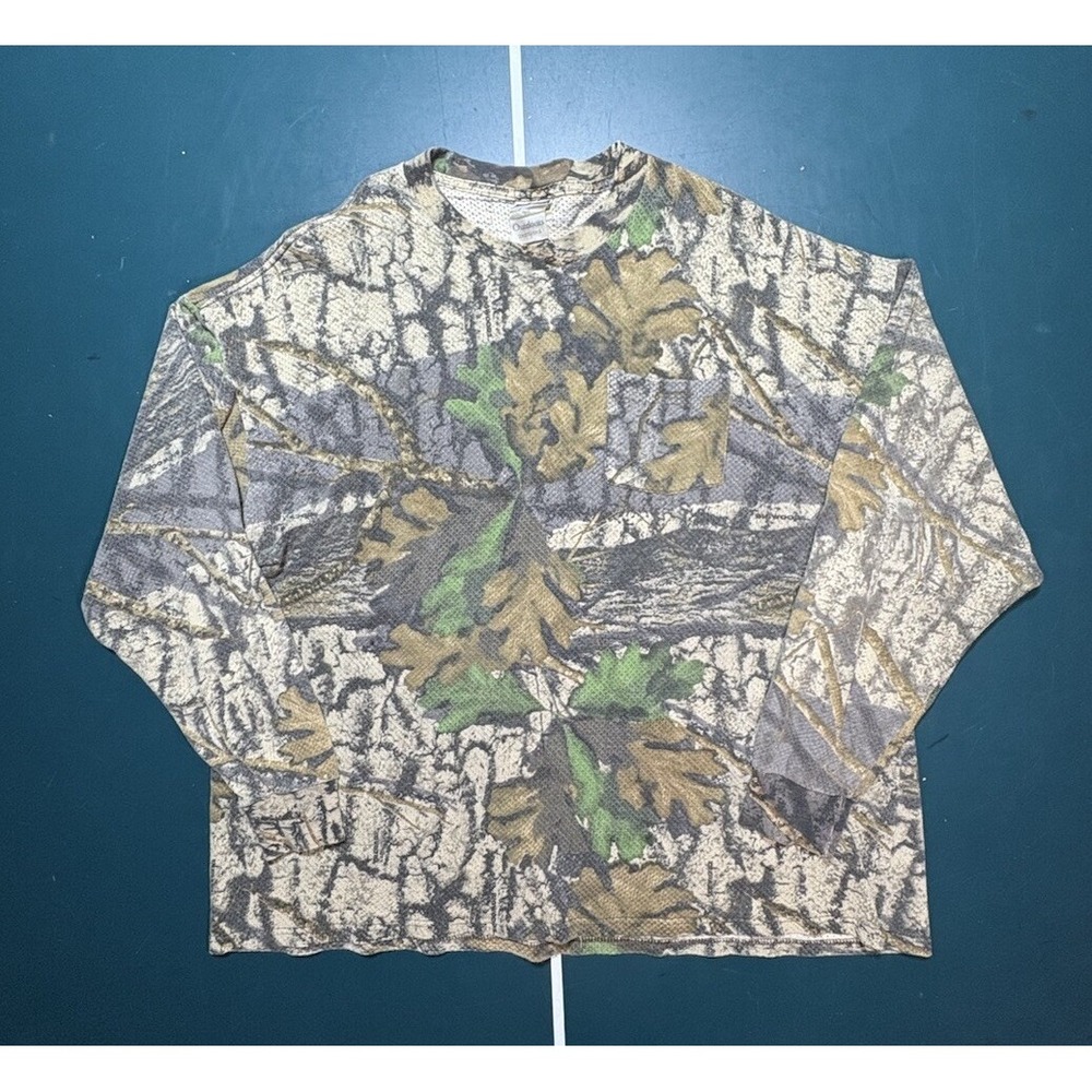 Vintage Jerzees Long Sleeve Hunting T-Shirt Men's Size 2XL Camo Camouflage
